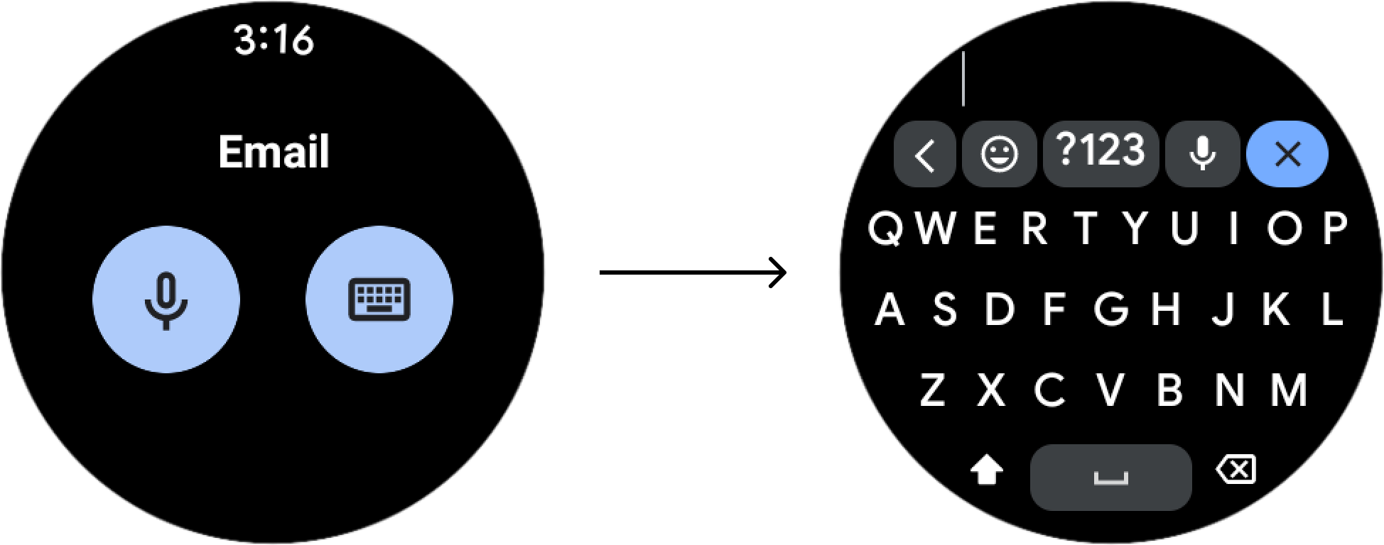 Wear OS input screens