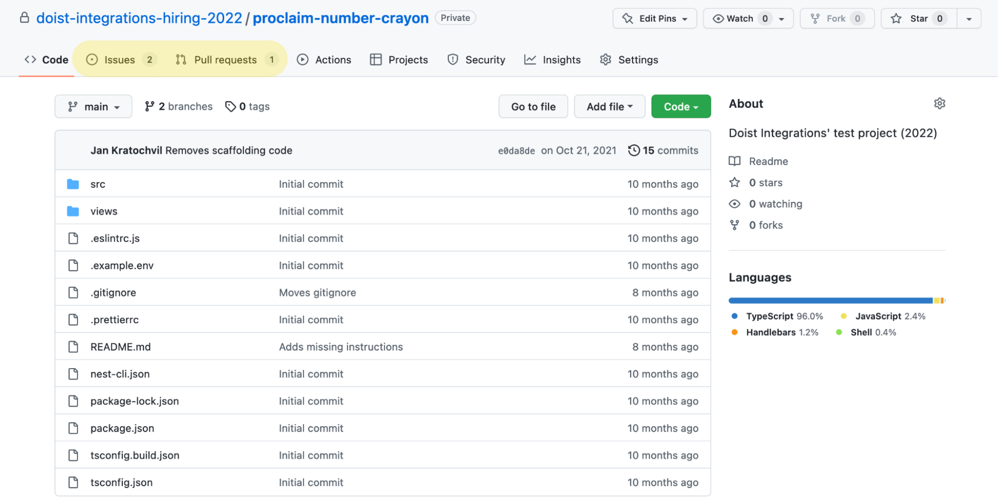 A GitHub repository page with Issues and Pull Requests