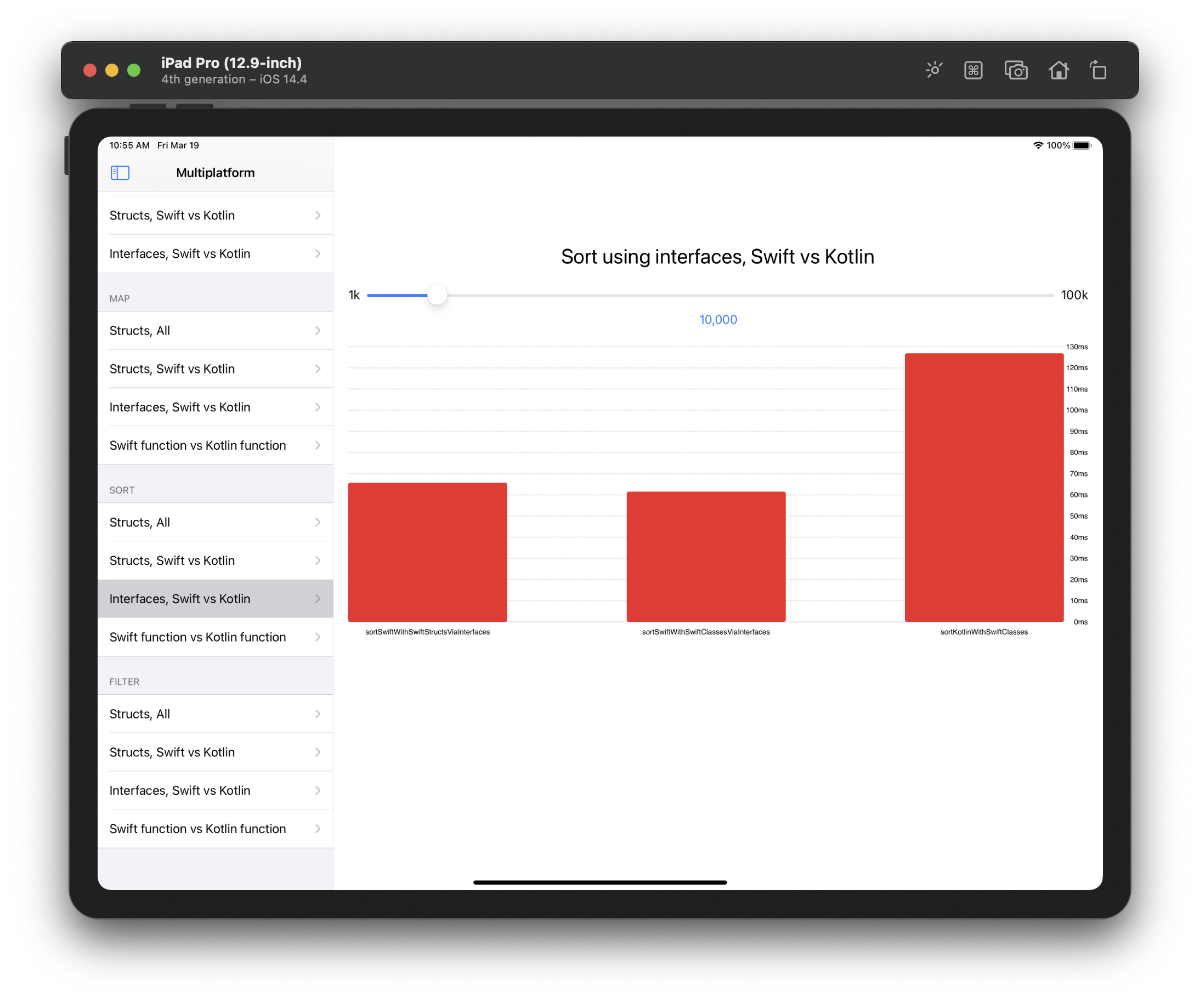 Sort Swift vs Kotlin via interfaces