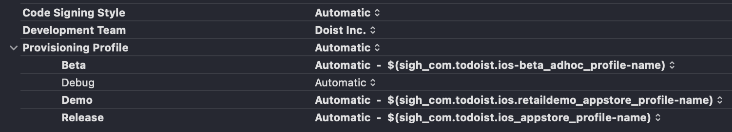 Managing provisioning profiles