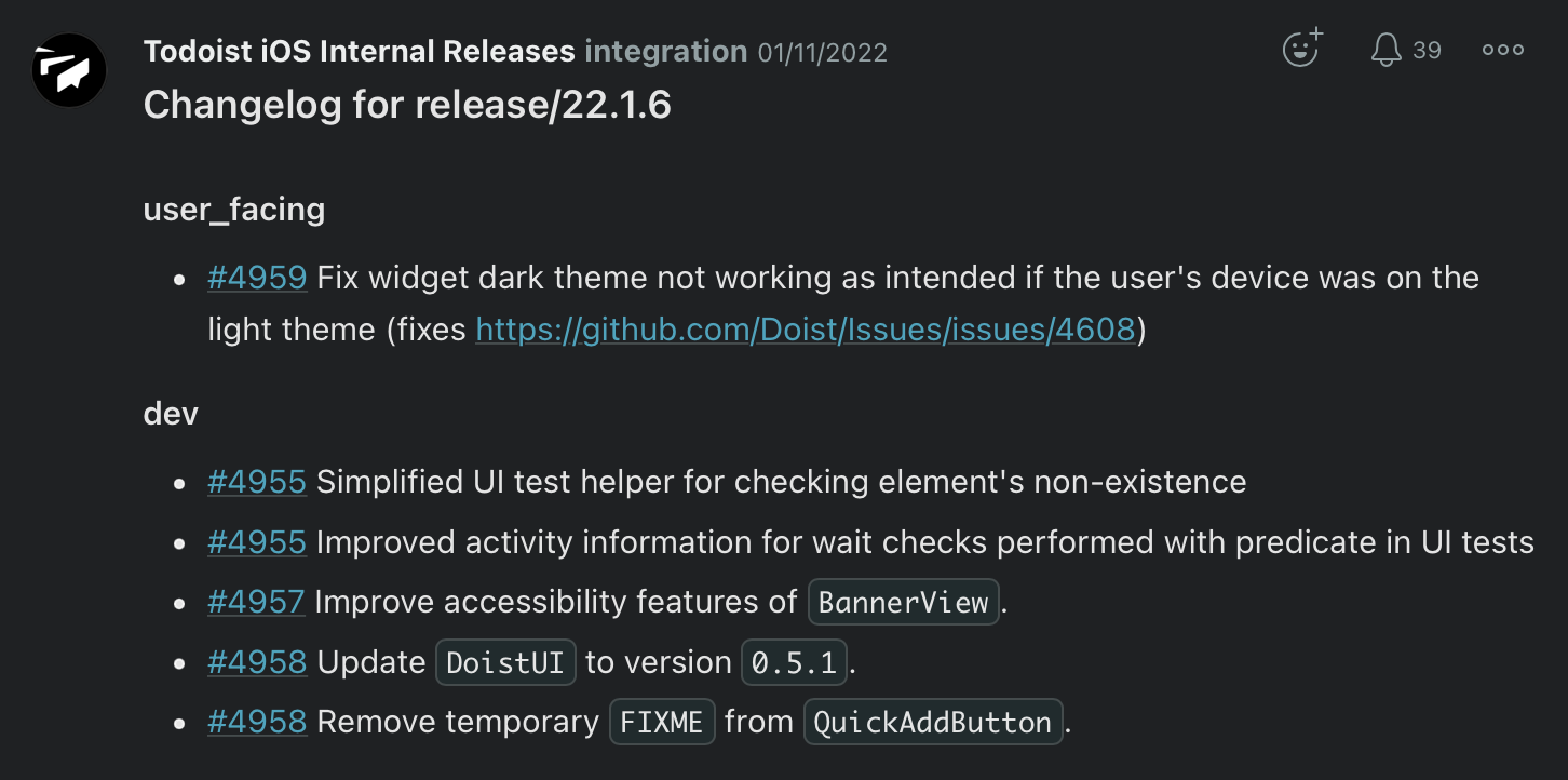 Release notes on Twist