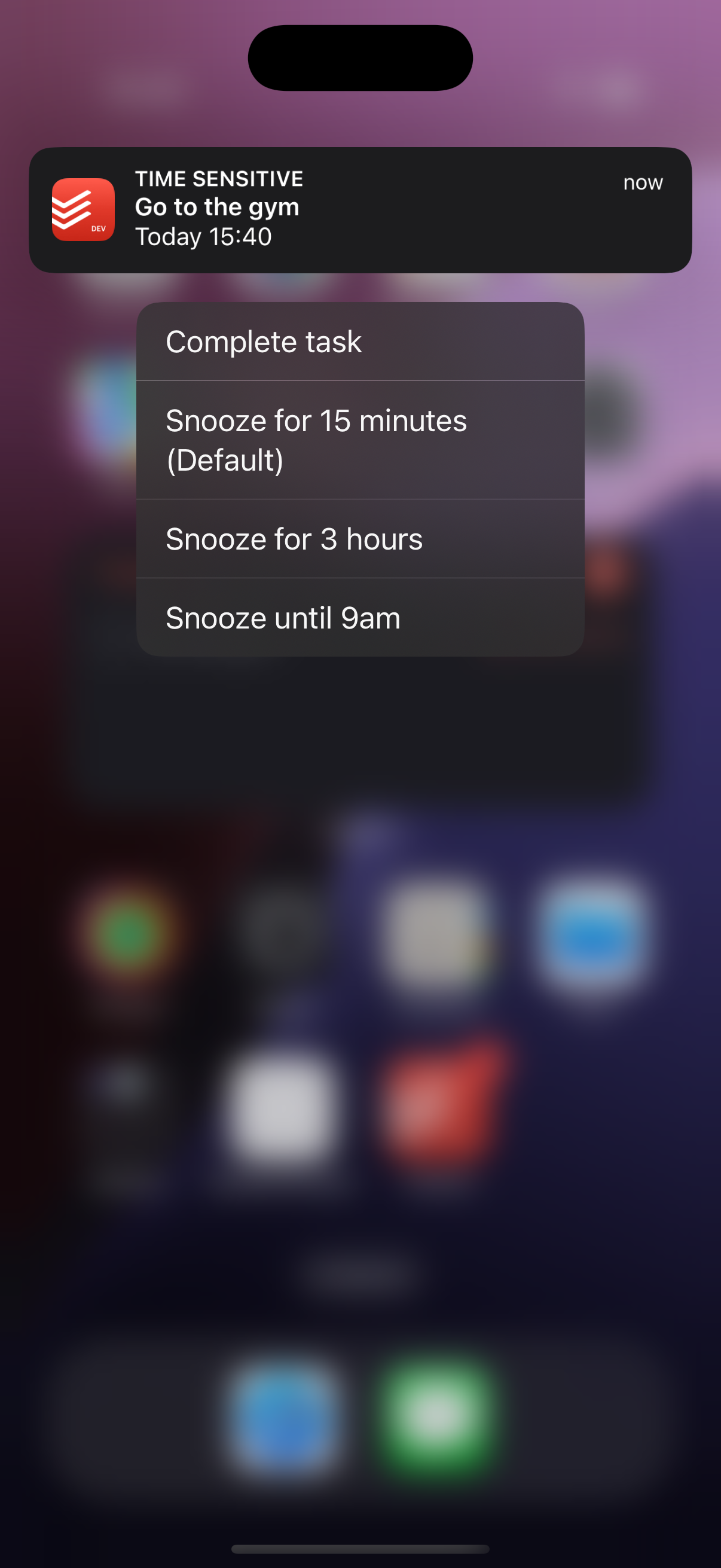Snooze reminder feature