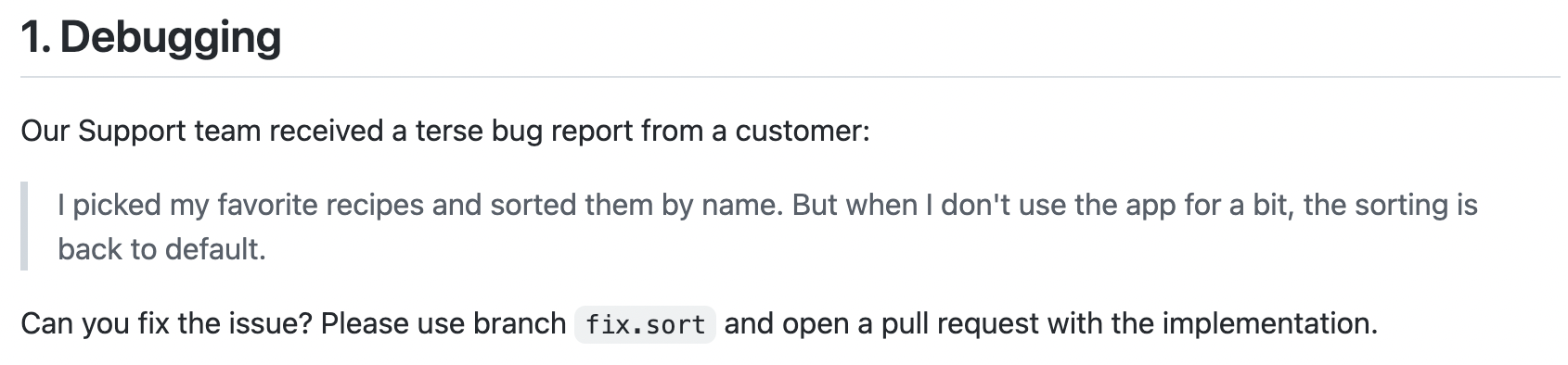 Example task from the test project README